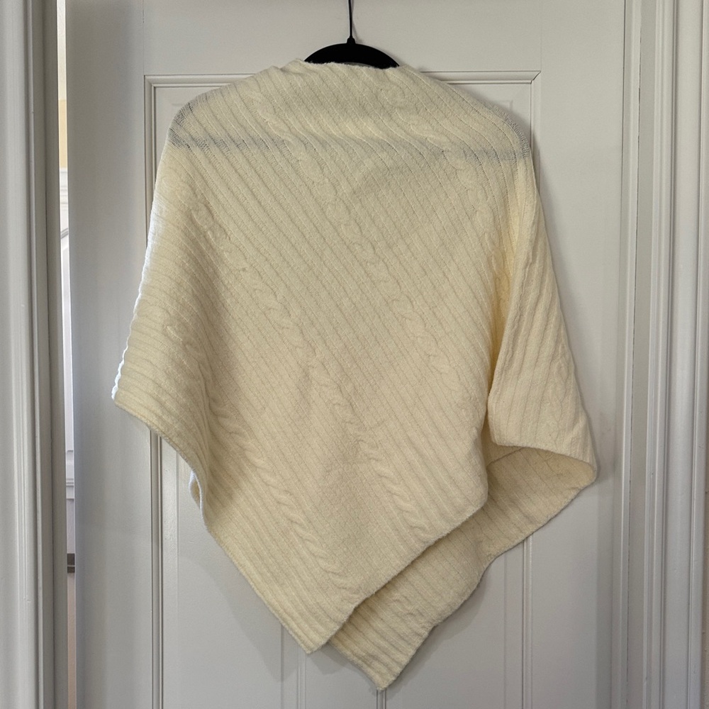 Cupshe Cream Cable Knit Poncho Sweater